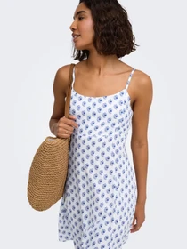 Платья Only LIANA LIFE STRAP SHORT DRESS модель 15375233_Cloud Dancer BLUE DITSY Фото