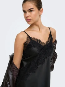 Платья Only INDONA STRAP SATIN LACE DRESS модель 15382051_Black Фото