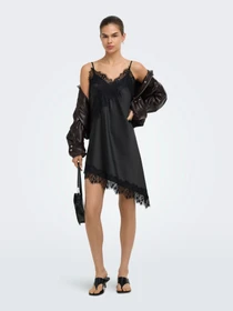 Платья Only INDONA STRAP SATIN LACE DRESS модель 15382051_Black Фото