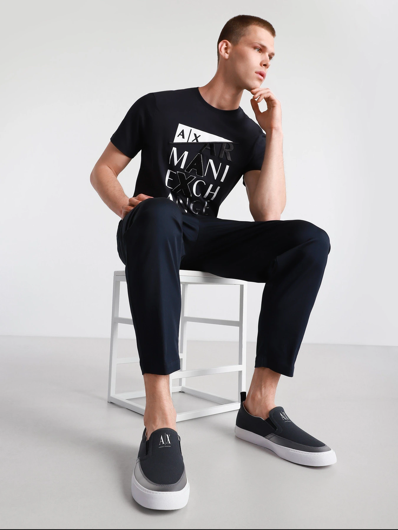 Слипоны и мокасины Armani Exchange модель XUY003-XV285-00285 Слипоны и мокасины Armani Exchange модель XUY003-XV285-00285 Фото