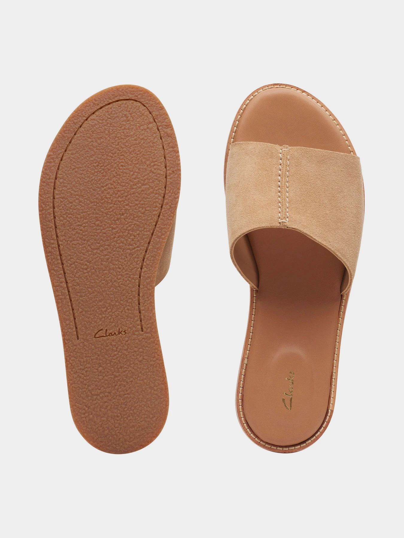 Шльопанці Clarks Karsea Mule Light Tan Suede модель 26166690 Шльопанці Clarks Karsea Mule Light Tan Suede модель 26166690 Фото