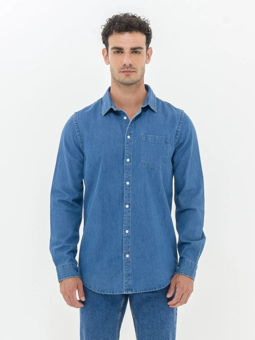 Рубашки Piazza Italia модель 07469_Denim Фото