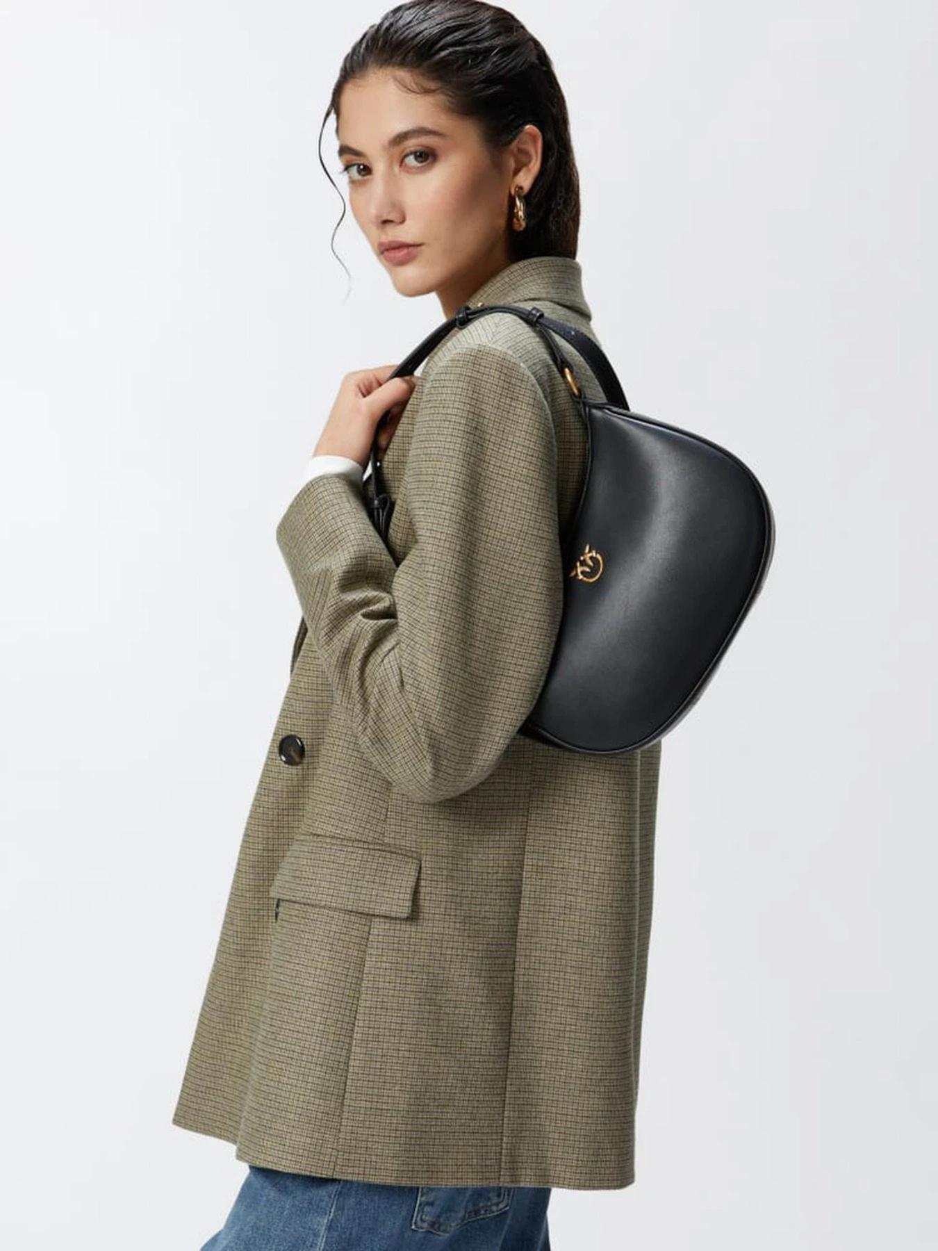 Сумки PINKO Half Moon Mini Fl Vitello Seta модель 102790-A0F1 Z99Q Фото