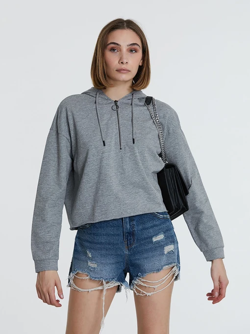 Худи и свитшоты Piazza Italia модель 46363_grey med Фото