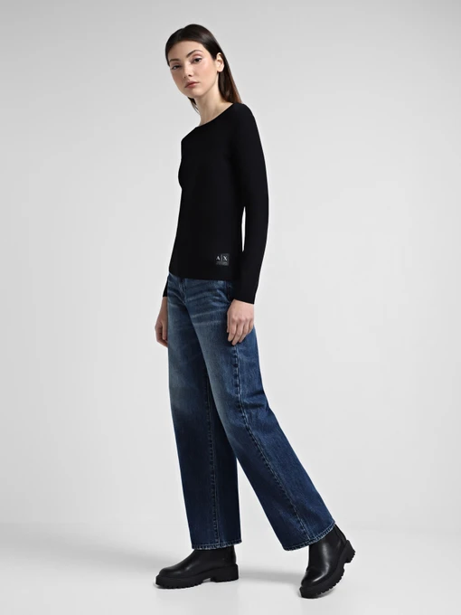 Бавовняні Жіночі Широкі джинси Armani Exchange фото 2