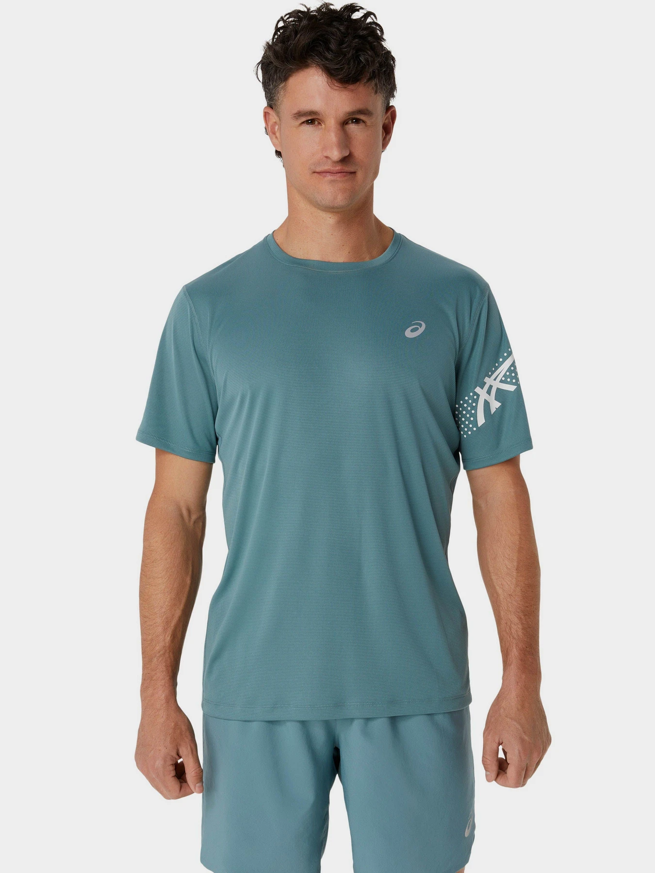 Футболки и поло Asics Icon Ss модель 2011C734-406 Бірюзовий, білий Футболки и поло Asics Icon Ss модель 2011C734-406 Бірюзовий, білий Фото