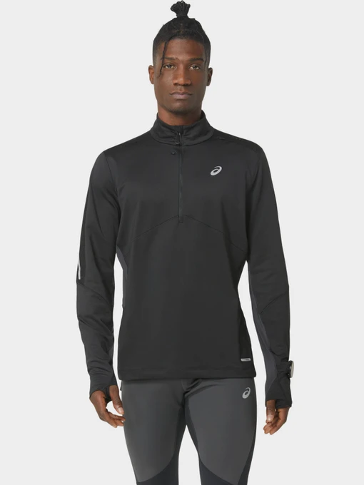 Худи и свитшоты Asics Winter Run 1/2 Zip Mid Layer модель 2011C882-001 Чорний, сірий Фото