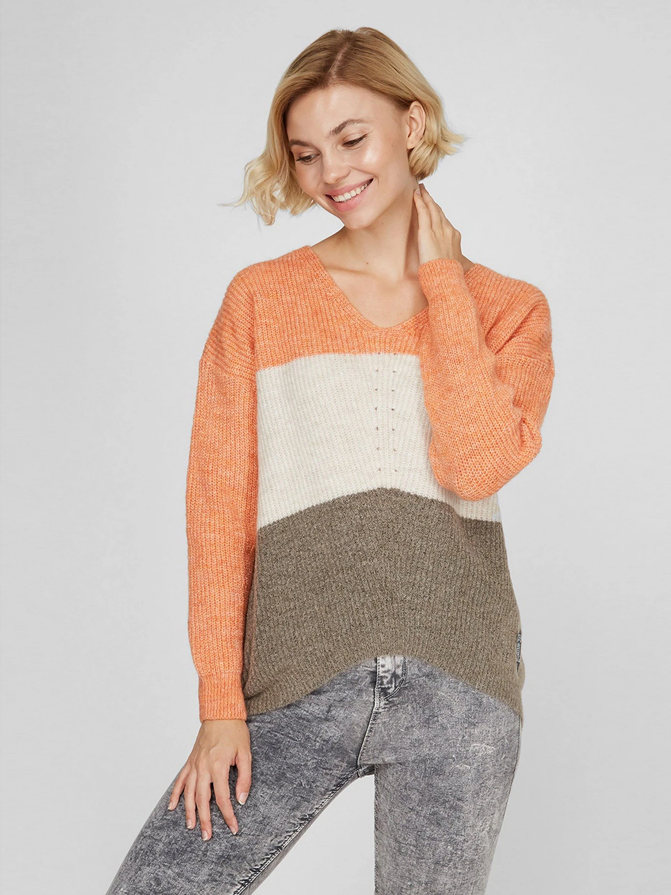 Свитры и кардиганы Sassofono модель A201-SC-7234, Норковий Свитры и кардиганы Sassofono модель A201-SC-7234, Норковий Фото