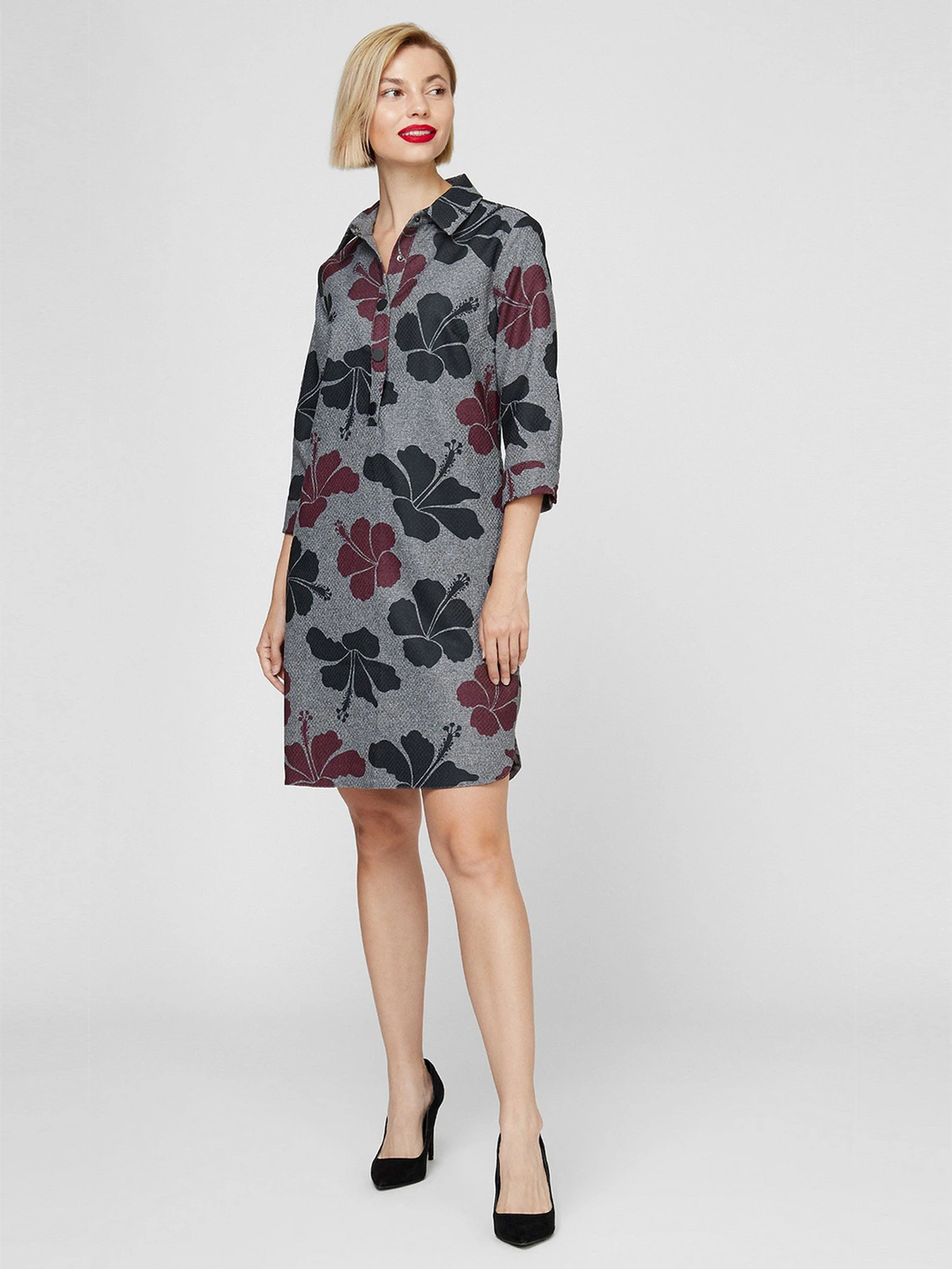Платья Sassofono модель A201-SC-6345, Бордово-чорний Платья Sassofono модель A201-SC-6345, Бордово-чорний Фото