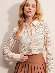 Сорочки Trend Alacati Stili модель ALC-X10078/Vanilya Фото