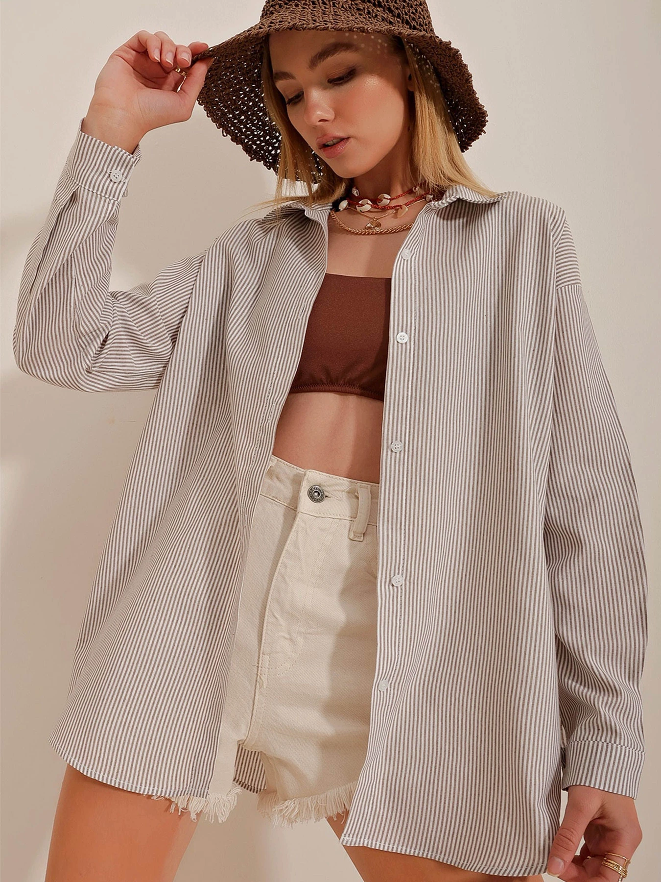 Сорочки Trend Alacati Stili модель ALC-X10232/Kahve Фото