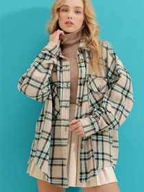 Рубашки Trend Alacati Stili модель ALC-X7142/KOYU BEJ Фото
