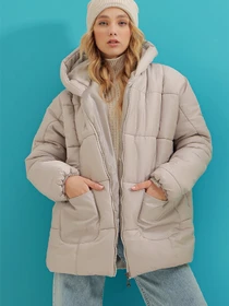 Куртки и дубленки Trend Alacati Stili модель ALC-X7365/GRI Фото