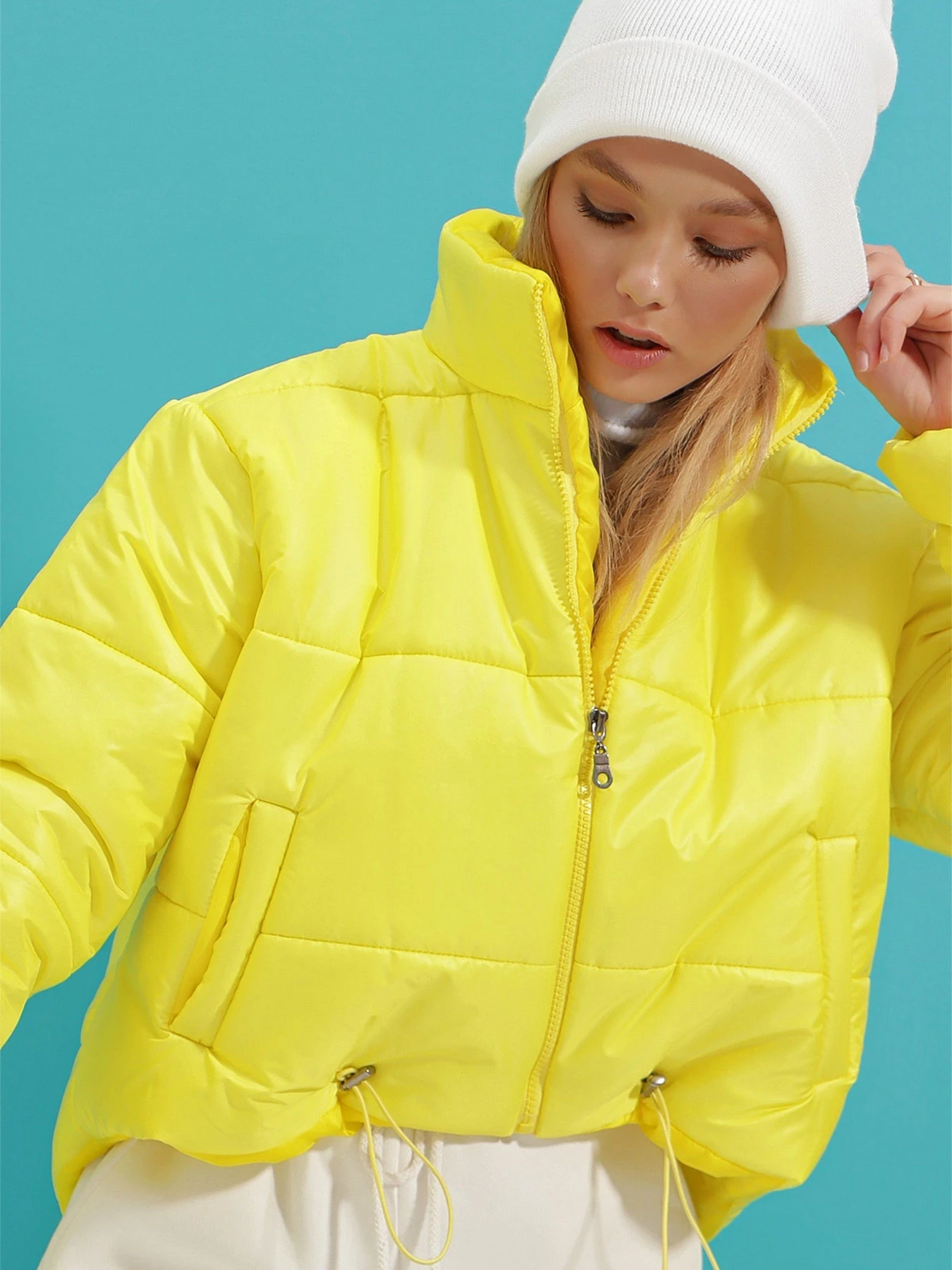 Куртки та дублянки Trend Alacati Stili модель ALC-X7684/ACIK SARI Куртки та дублянки Trend Alacati Stili модель ALC-X7684/ACIK SARI Фото