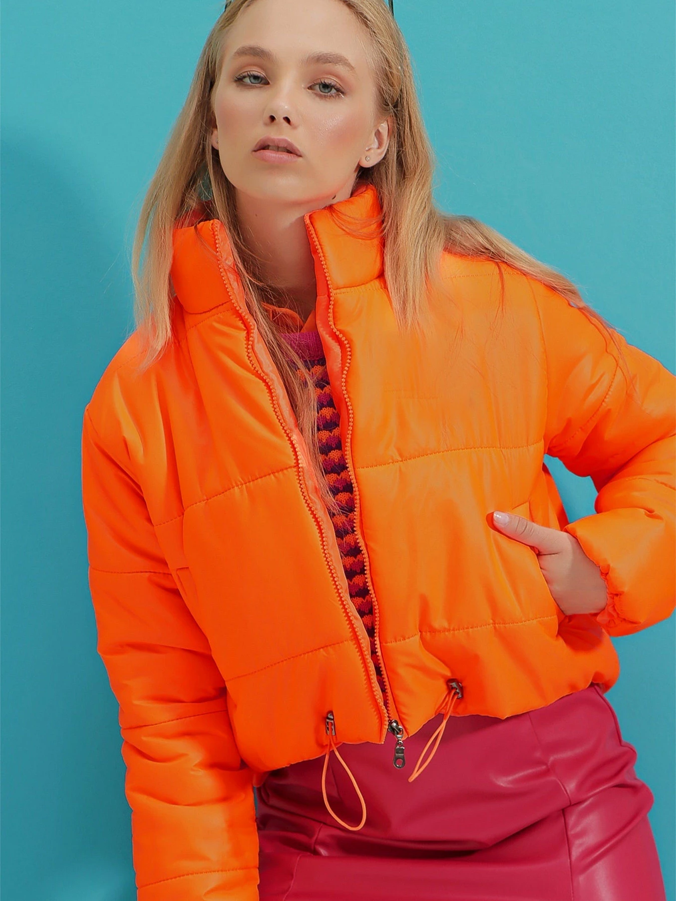 Куртки та дублянки Trend Alacati Stili модель ALC-X7684/ACIK TURUNCU Куртки та дублянки Trend Alacati Stili модель ALC-X7684/ACIK TURUNCU Фото