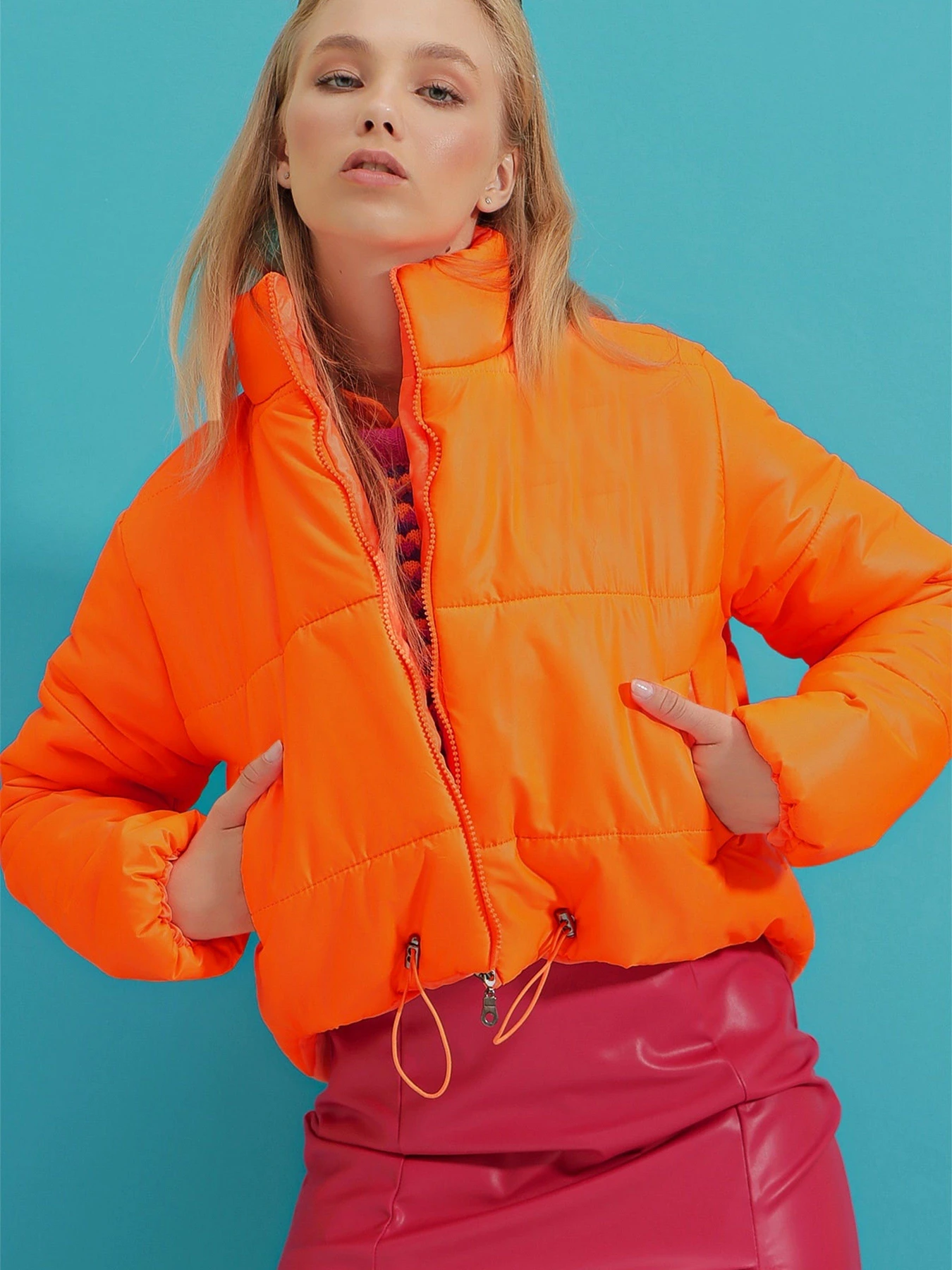 Куртки та дублянки Trend Alacati Stili модель ALC-X7684/ACIK TURUNCU Куртки та дублянки Trend Alacati Stili модель ALC-X7684/ACIK TURUNCU Фото