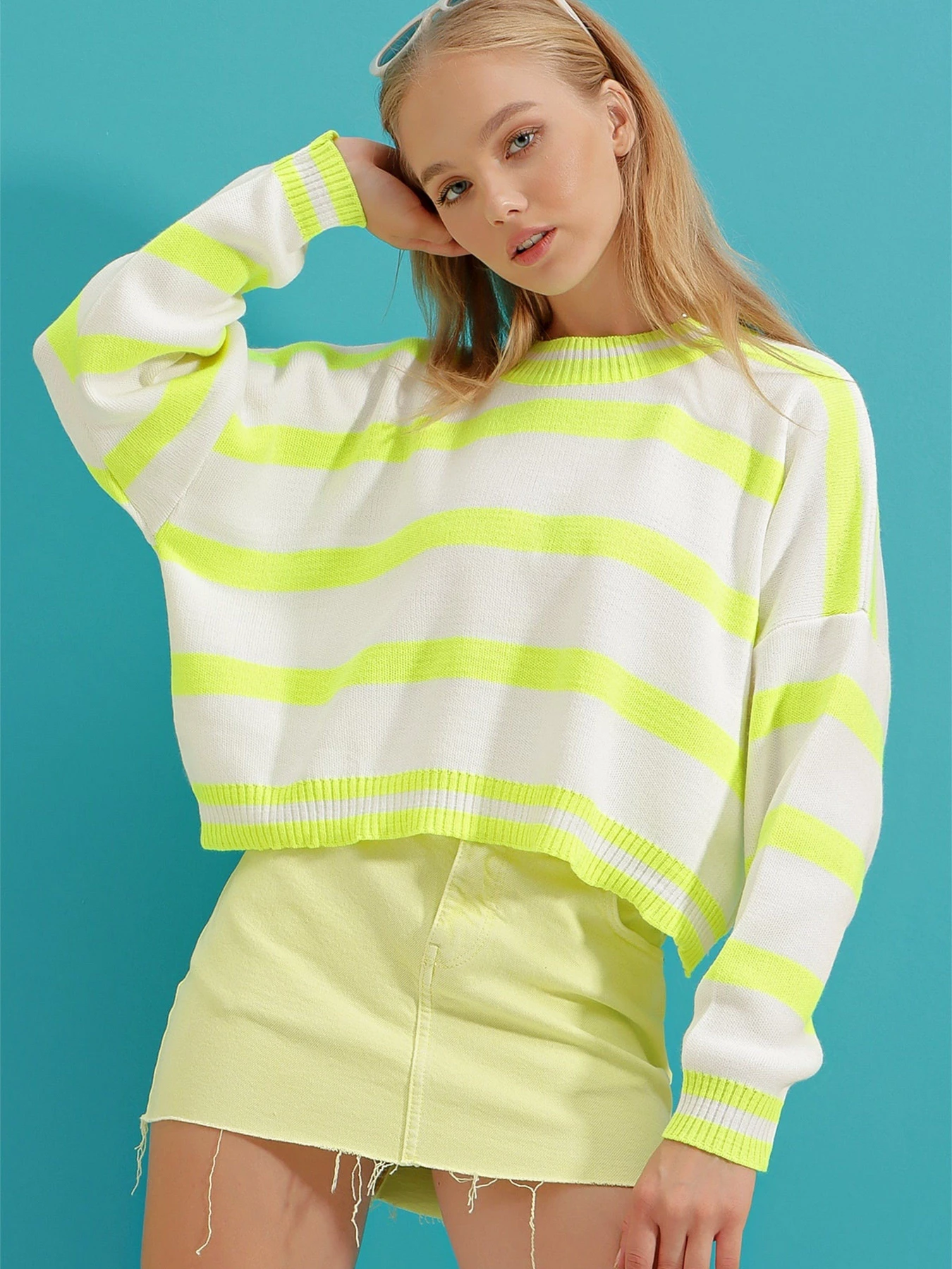 Светри та кардигани Trend Alacati Stili модель ALC-X9277/NEON YESILI Фото