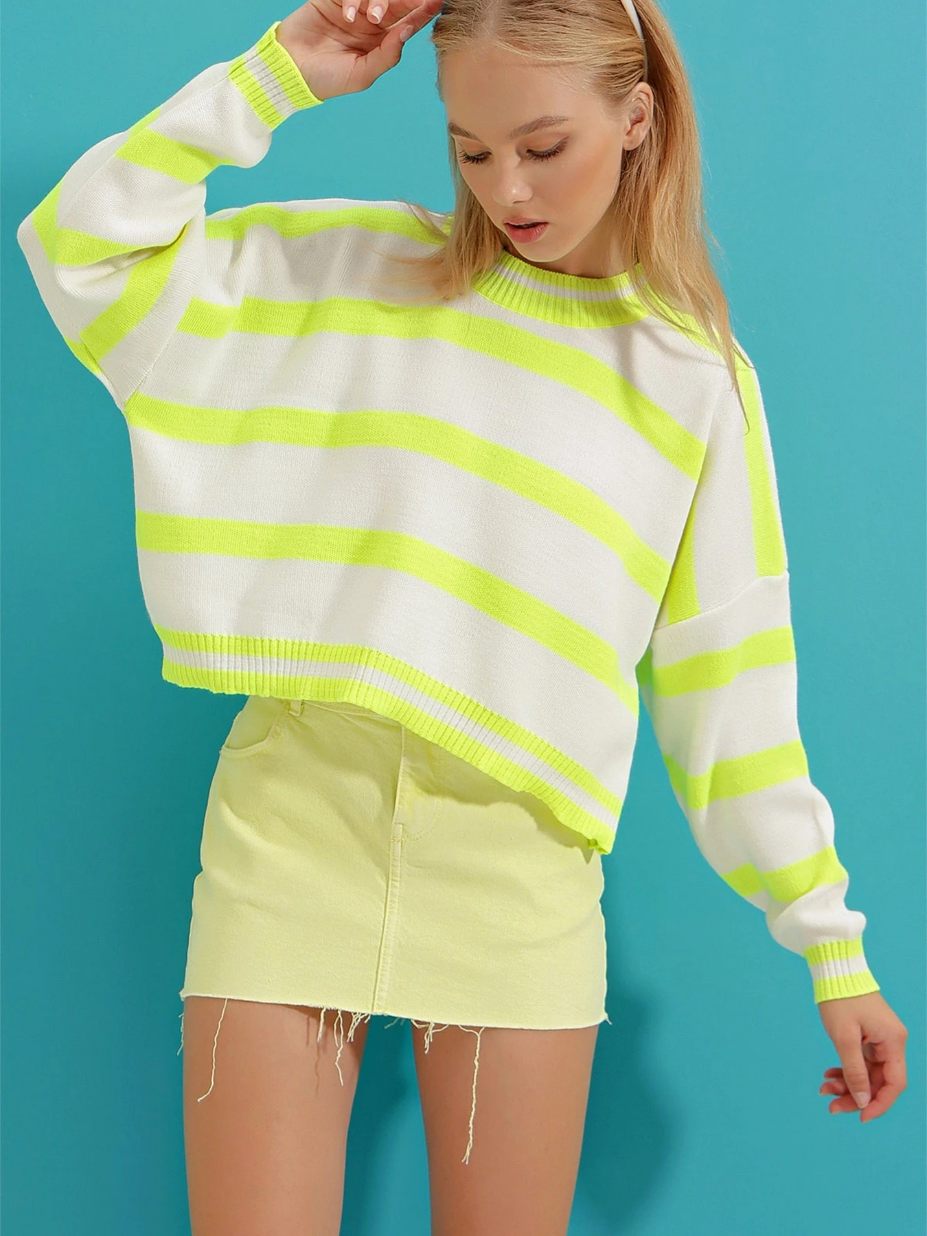 Светри та кардигани Trend Alacati Stili модель ALC-X9277/NEON YESILI Фото