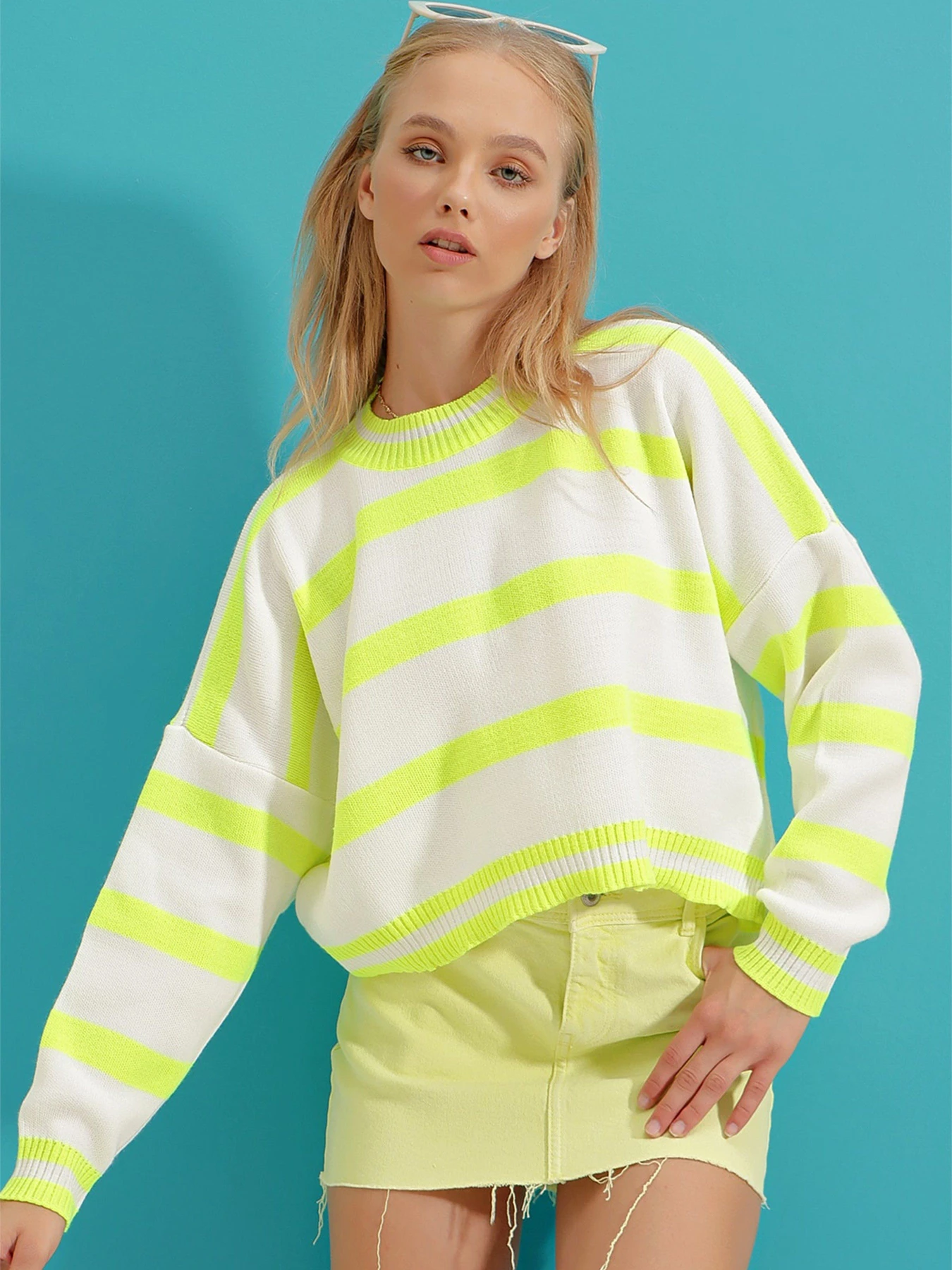 Светри та кардигани Trend Alacati Stili модель ALC-X9277/NEON YESILI Фото