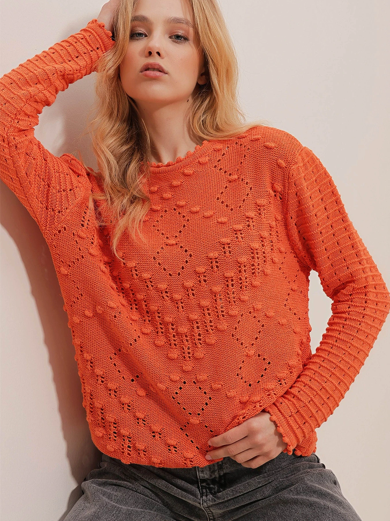 Свитры и кардиганы Trend Alacati Stili модель ALC-X9755/TURUNCU Свитры и кардиганы Trend Alacati Stili модель ALC-X9755/TURUNCU Фото