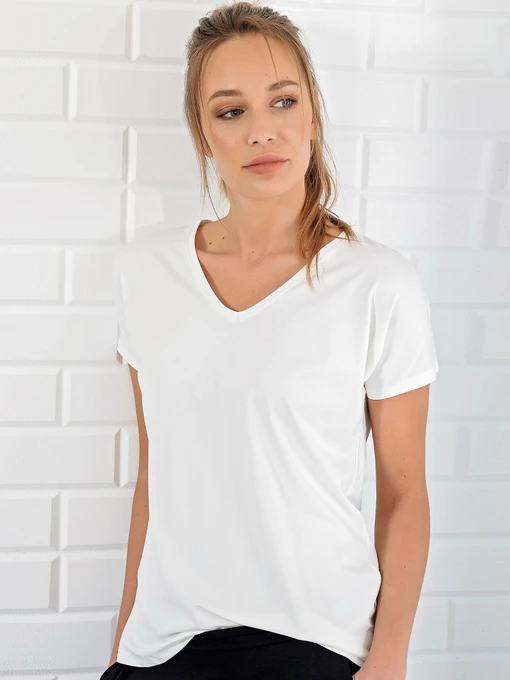 Футболки і поло Trend Alacati Stili модель ALC-1045-A/EKRU Фото