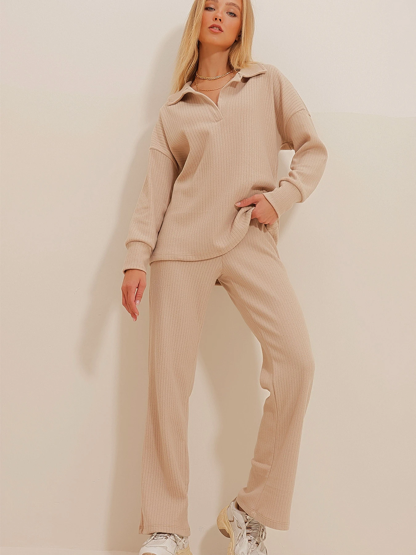 Костюмы Trend Alacati Stili модель ALC-796-001/Bej Фото