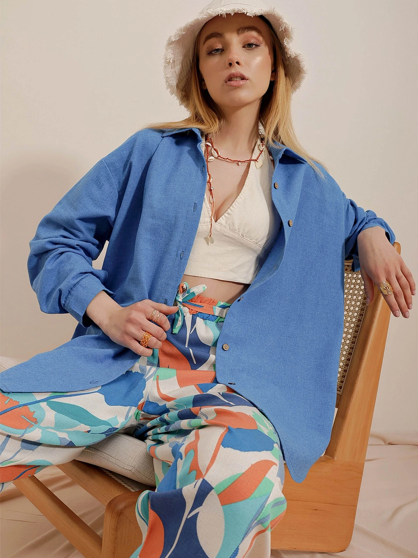 Сорочки Trend Alacati Stili модель ALC-X10343/Havaci Mavi Сорочки Trend Alacati Stili модель ALC-X10343/Havaci Mavi Фото