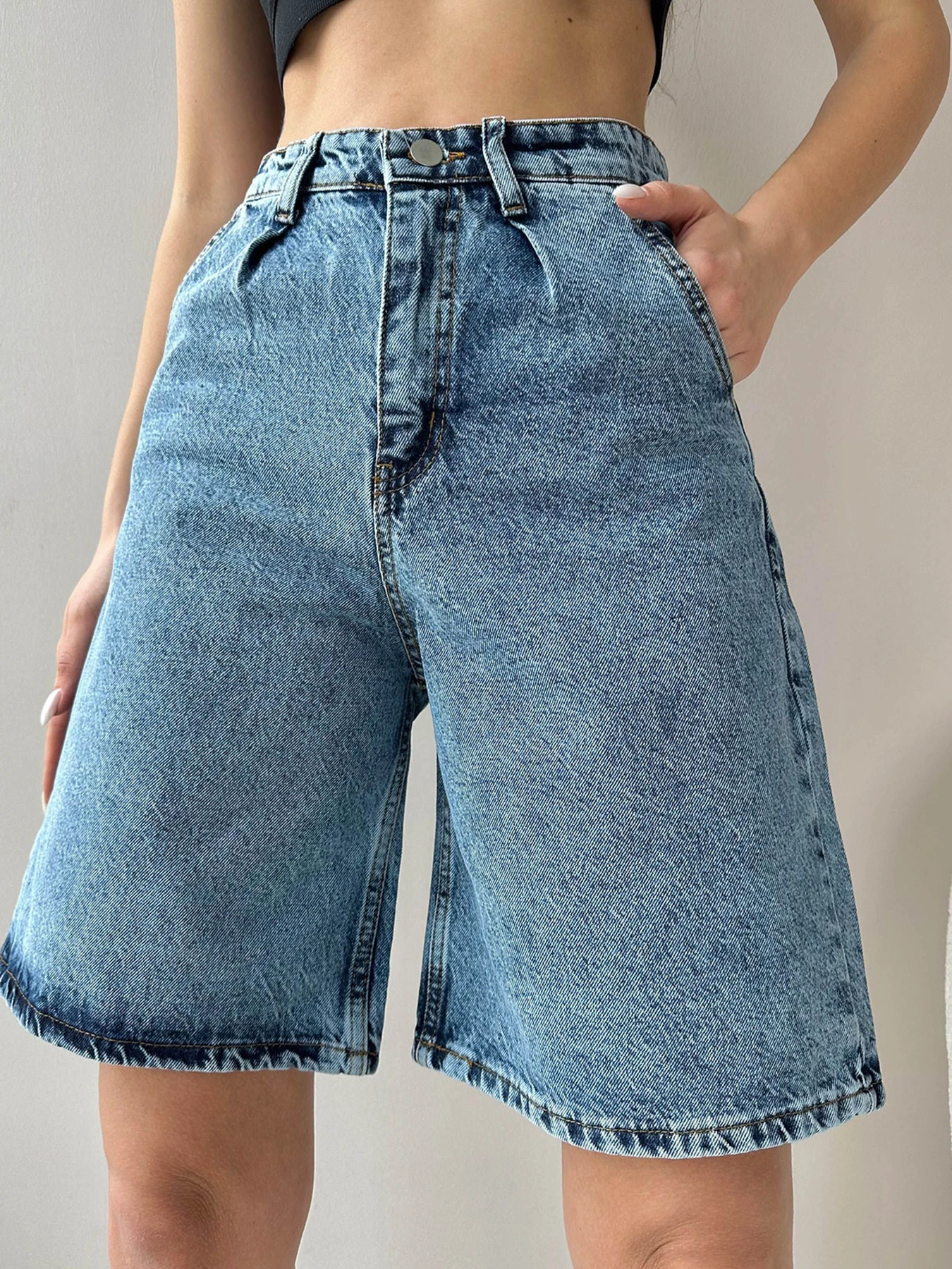 Шорты Trend Alacati Stili модель ALC-X8174/Koyu Mavi Шорты Trend Alacati Stili модель ALC-X8174/Koyu Mavi Фото