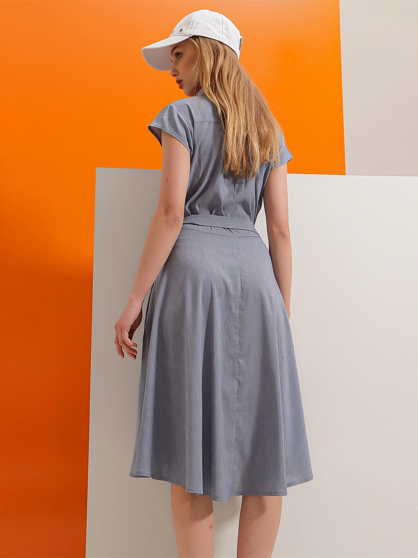 Платья Trend Alacati Stili модель ALC-X6056/Indigo Mavi Платья Trend Alacati Stili модель ALC-X6056/Indigo Mavi Фото