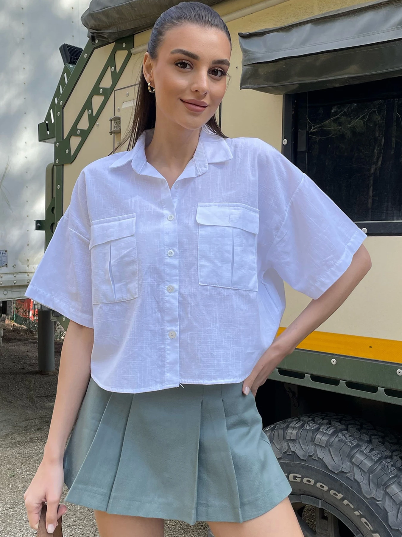 Рубашки Trend Alacati Stili модель ALC-X9991/Beyaz Рубашки Trend Alacati Stili модель ALC-X9991/Beyaz Фото