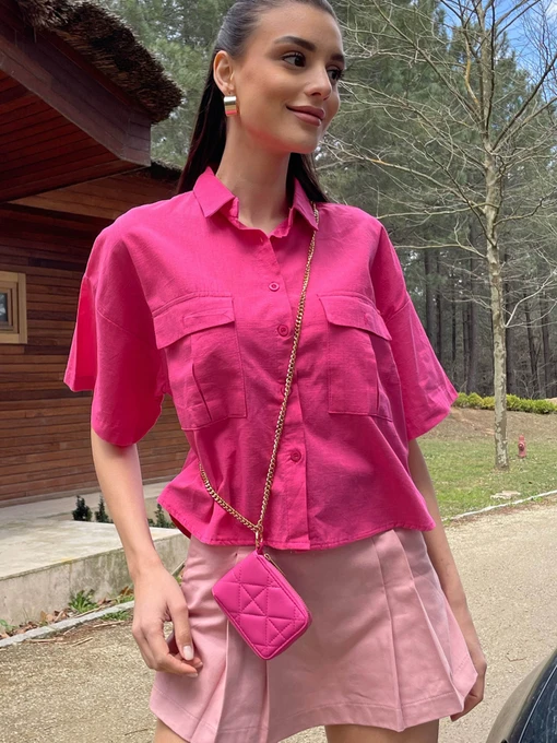 Рубашки Trend Alacati Stili модель ALC-X9991/Fusya Фото