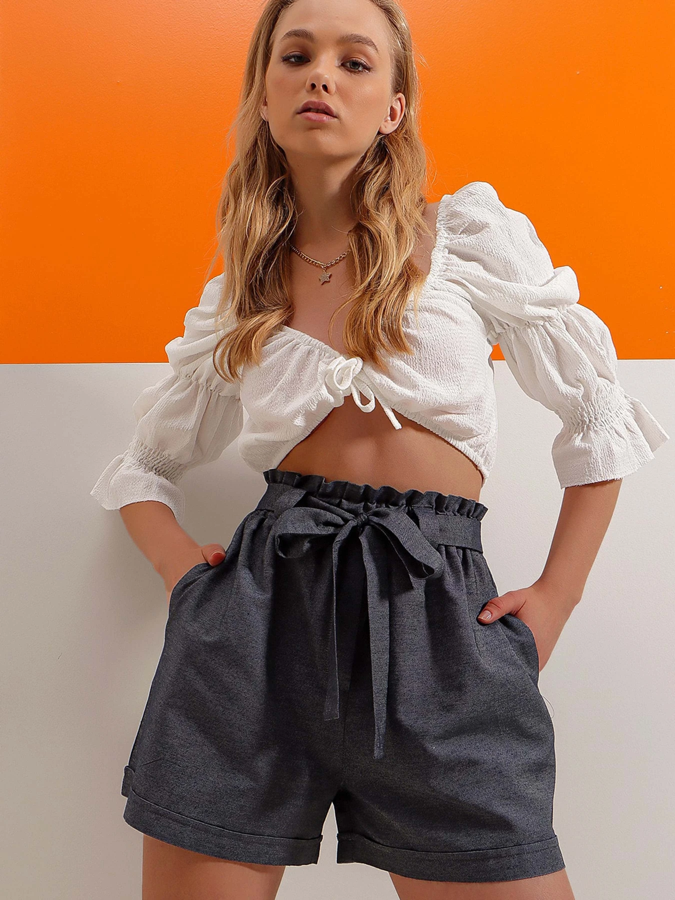 Шорты Trend Alacati Stili модель ALC-X8450/Gece Mavi Шорты Trend Alacati Stili модель ALC-X8450/Gece Mavi Фото