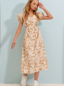 Платья Trend Alacati Stili модель ALC-X8579/Bej Фото