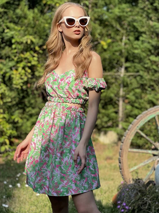 Платья Trend Alacati Stili модель ALC-X8879/Yesil Фото