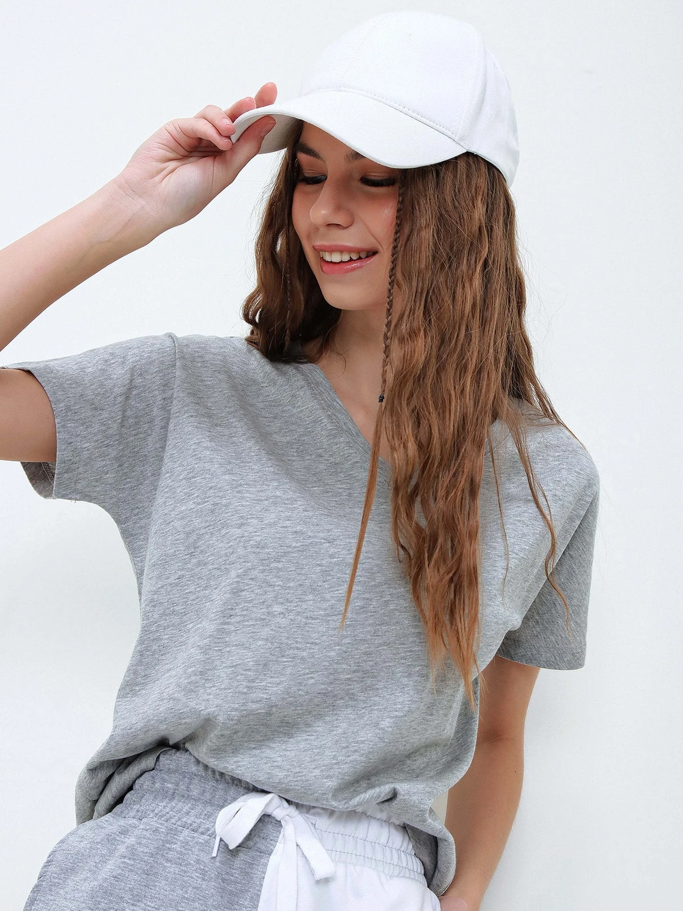Футболки и поло Trend Alacati Stili модель ALC-1045-AGRAY MELANGE Футболки и поло Trend Alacati Stili модель ALC-1045-AGRAY MELANGE Фото