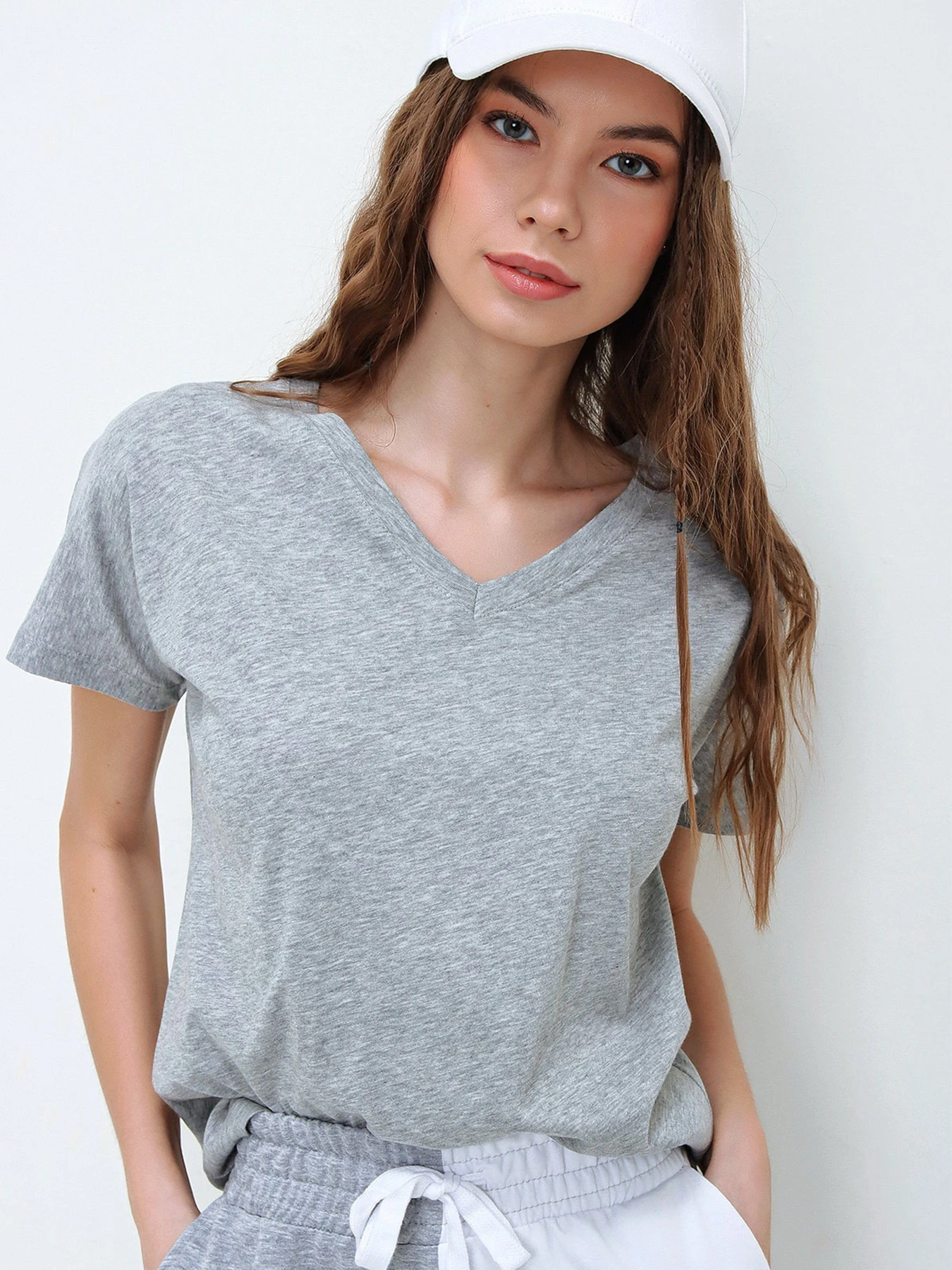 Футболки и поло Trend Alacati Stili модель ALC-1045-AGRAY MELANGE Футболки и поло Trend Alacati Stili модель ALC-1045-AGRAY MELANGE Фото