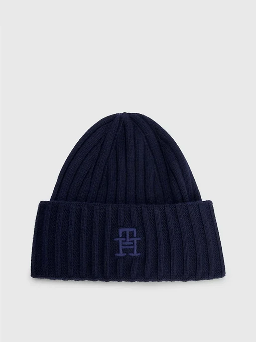 Шапки и кепки Tommy Hilfiger ICONIC MONOGRAM EMBROIDERY BEANIE модель AW0AW15153-DW6 Фото