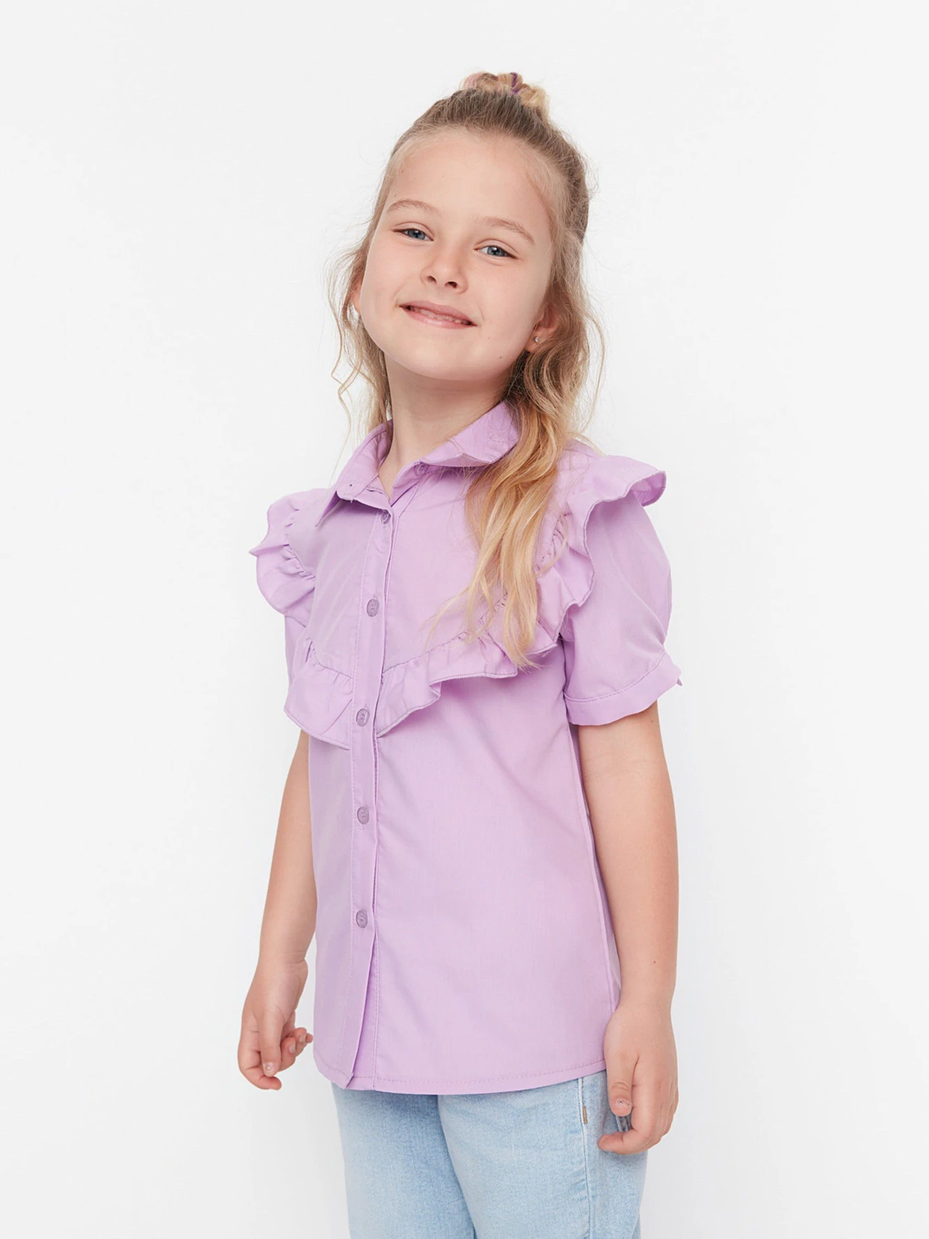 Рубашки Trendyol модель TKDSS22GO0098/Lila Рубашки Trendyol модель TKDSS22GO0098/Lila Фото