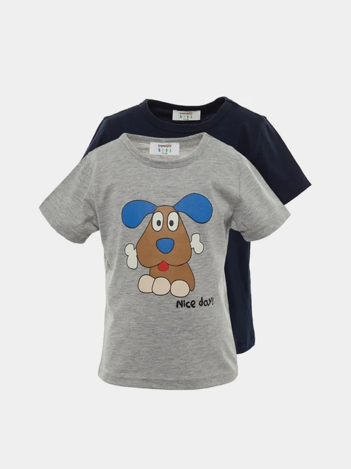 Футболки и поло Trendyol модель TKDSS22TS00004/Gri-Lacivert Фото