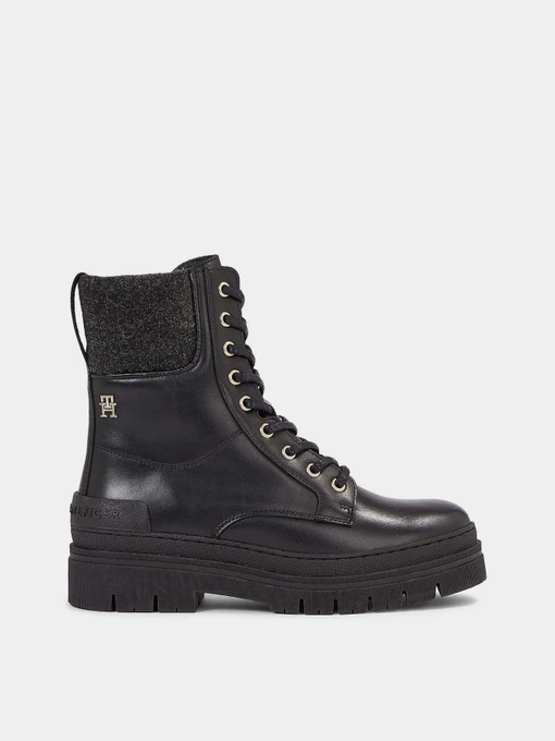 Ботинки и сапоги Tommy Hilfiger Feminine Felt Lace Up Bootie модель FW0FW07500-BDS Фото