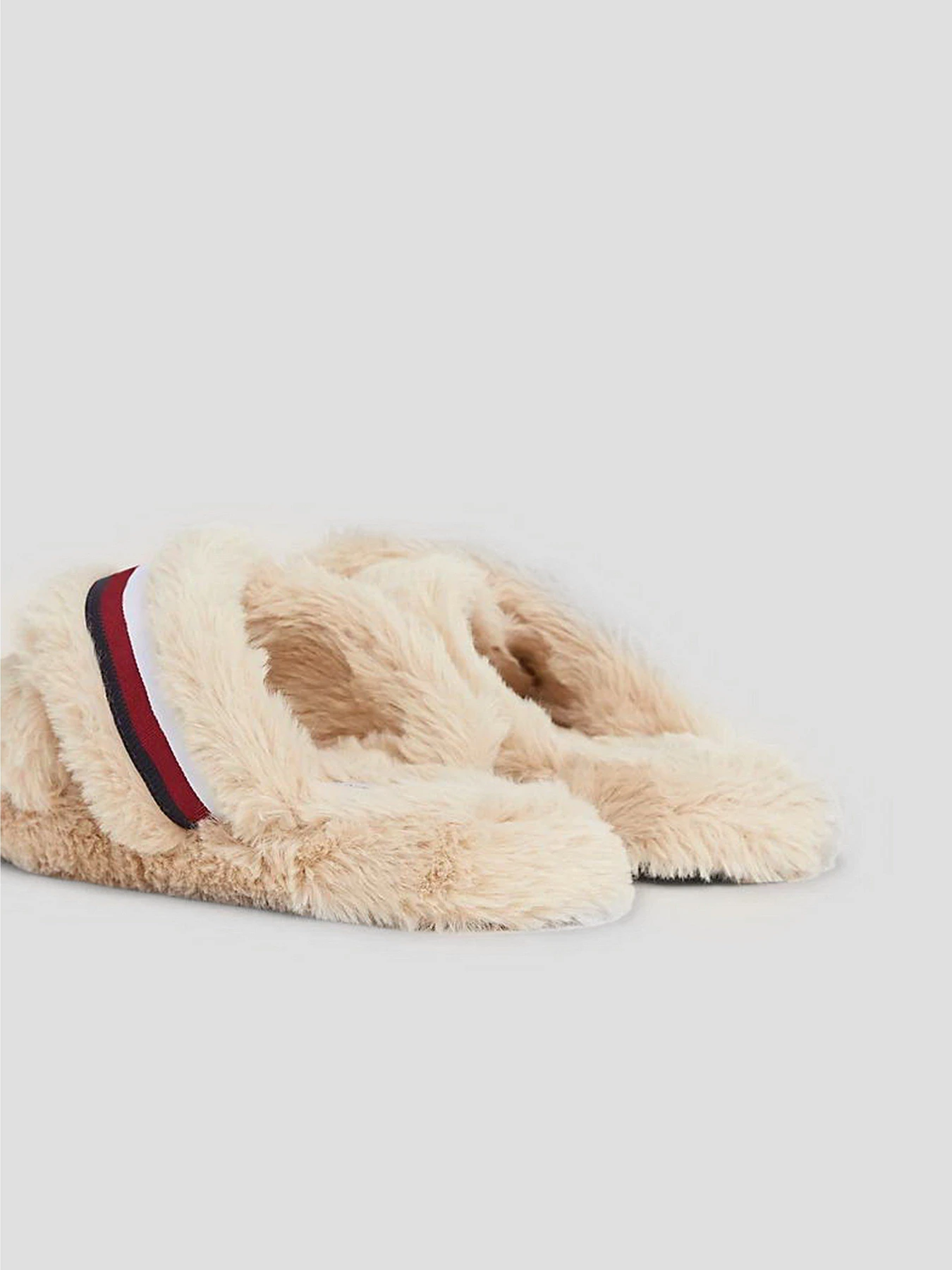 Тапки Tommy Hilfiger Global Stripe Faux Fur Slippers модель FW0FW07551-ABO Фото