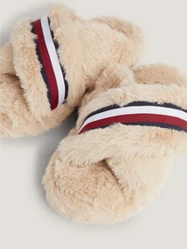 Тапки Tommy Hilfiger Global Stripe Faux Fur Slippers модель FW0FW07551-ABO Фото