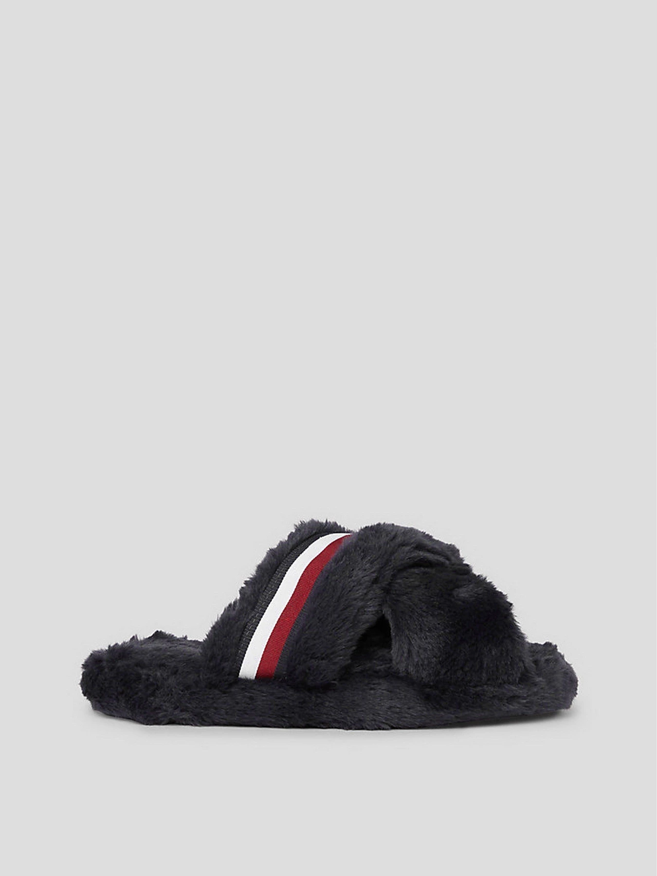 Капці Tommy Hilfiger Global Stripe Faux Fur Slippers модель FW0FW07551-DW6 Капці Tommy Hilfiger Global Stripe Faux Fur Slippers модель FW0FW07551-DW6 Фото