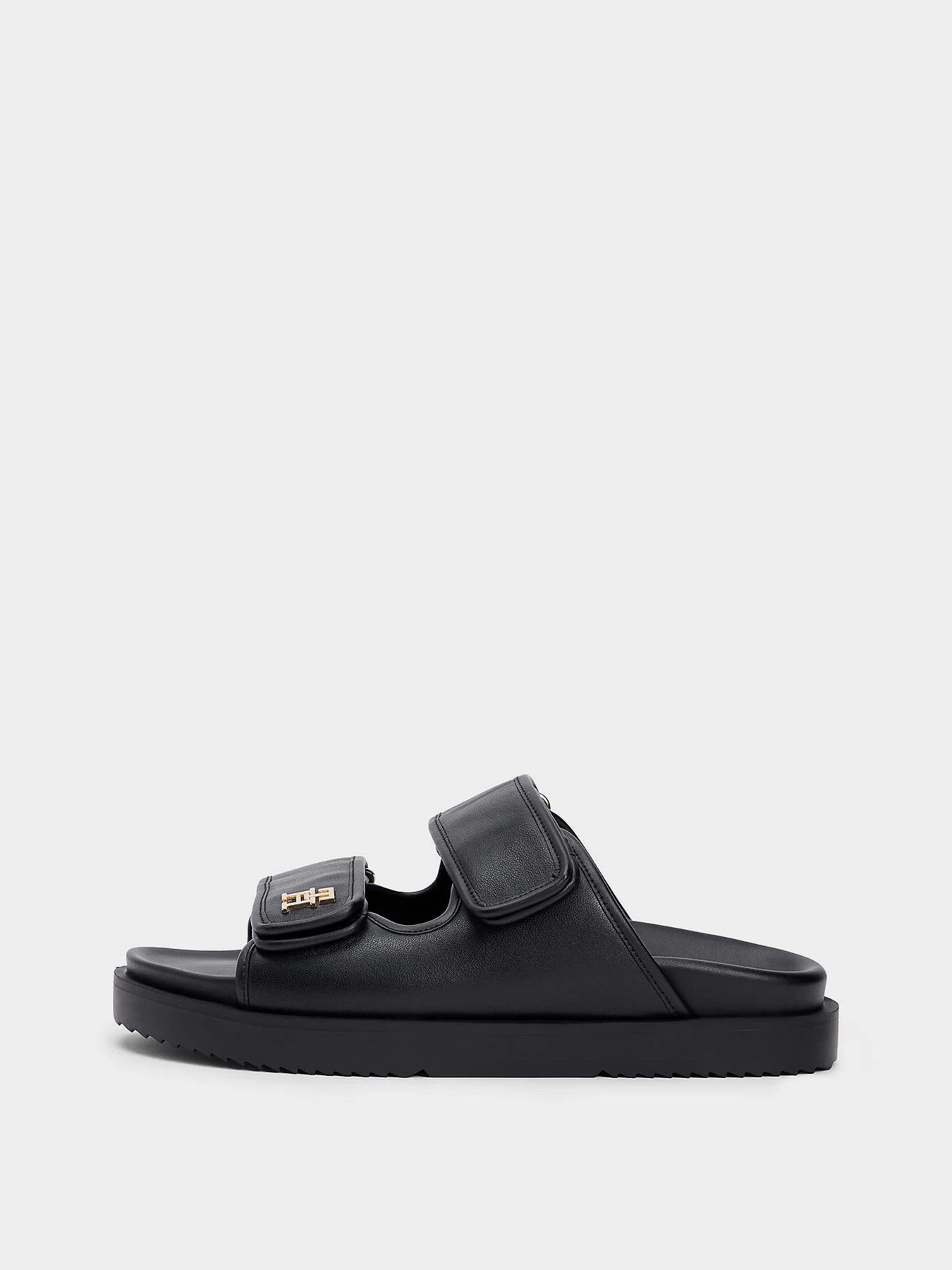 Шлёпанцы Tommy Hilfiger DOUBLE STRAP LEATHER SANDAL модель FW0FW09121-BDS Фото