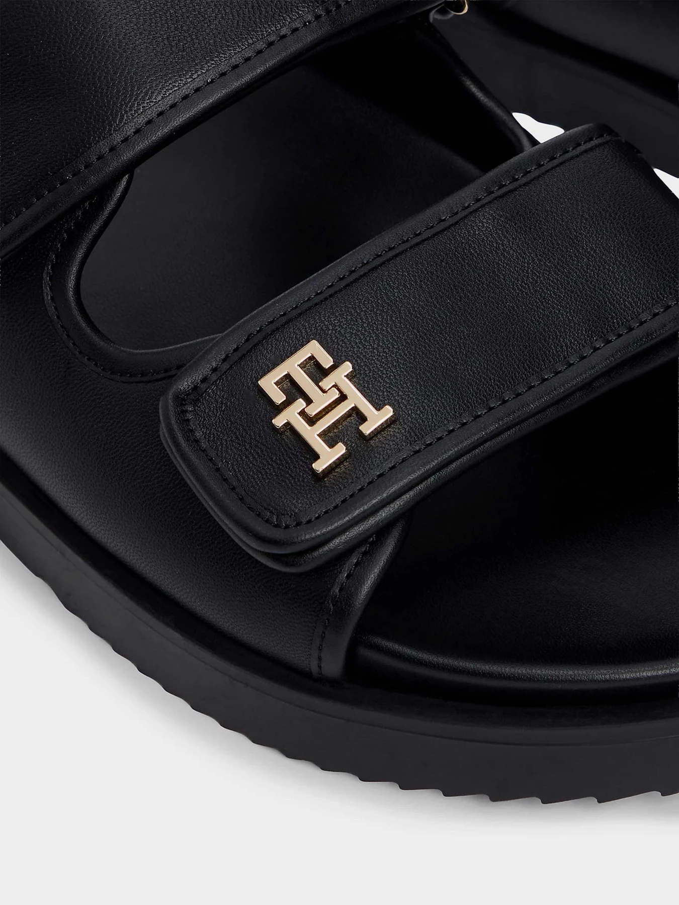 Шлёпанцы Tommy Hilfiger DOUBLE STRAP LEATHER SANDAL модель FW0FW09121-BDS Фото