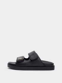 Шлёпанцы Tommy Hilfiger DOUBLE STRAP LEATHER SANDAL модель FW0FW09121-BDS Фото