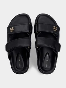 Шлёпанцы Tommy Hilfiger DOUBLE STRAP LEATHER SANDAL модель FW0FW09121-BDS Фото