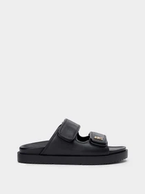 Шлёпанцы Tommy Hilfiger DOUBLE STRAP LEATHER SANDAL модель FW0FW09121-BDS Фото