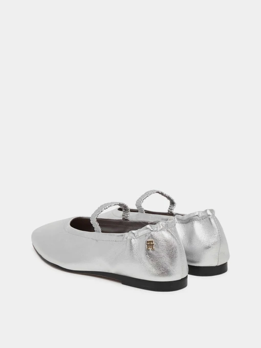Шкіряні Жіночі Балетки Tommy Hilfiger SILVER LTH ELLASTIC BALLERINA фото 2