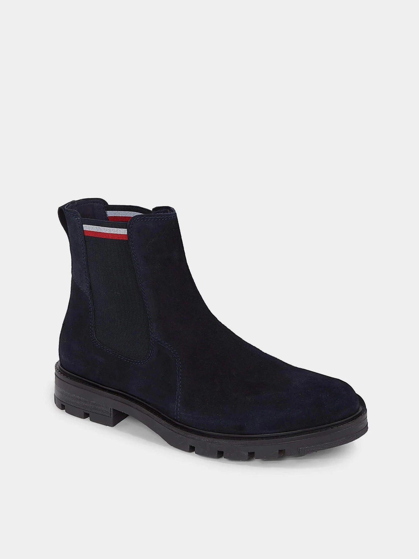 Ботинки и сапоги Tommy Hilfiger Signature Tape Suede Chelsea Ankle Boots модель FM0FM04803-DW5 Ботинки и сапоги Tommy Hilfiger Signature Tape Suede Chelsea Ankle Boots модель FM0FM04803-DW5 Фото